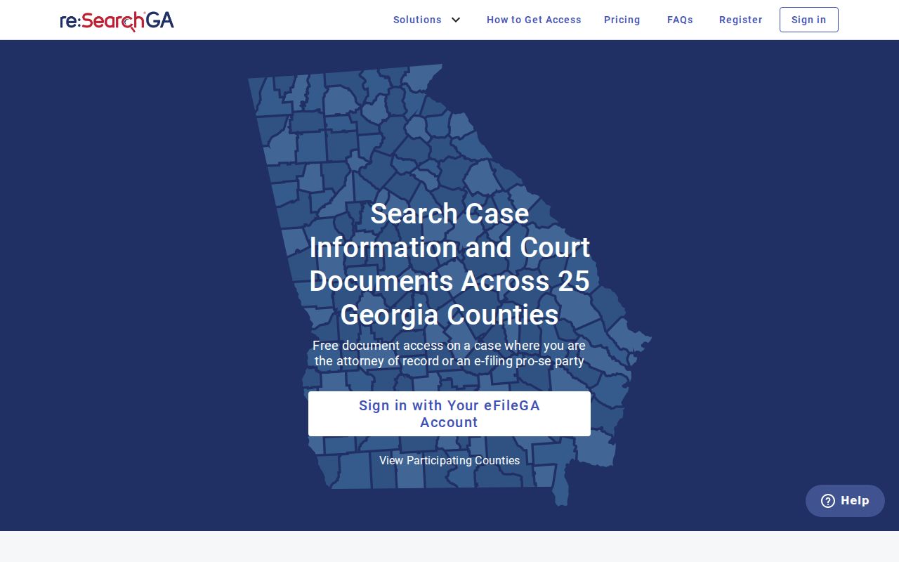 Georgia statewide court search interface for Alpharetta name research