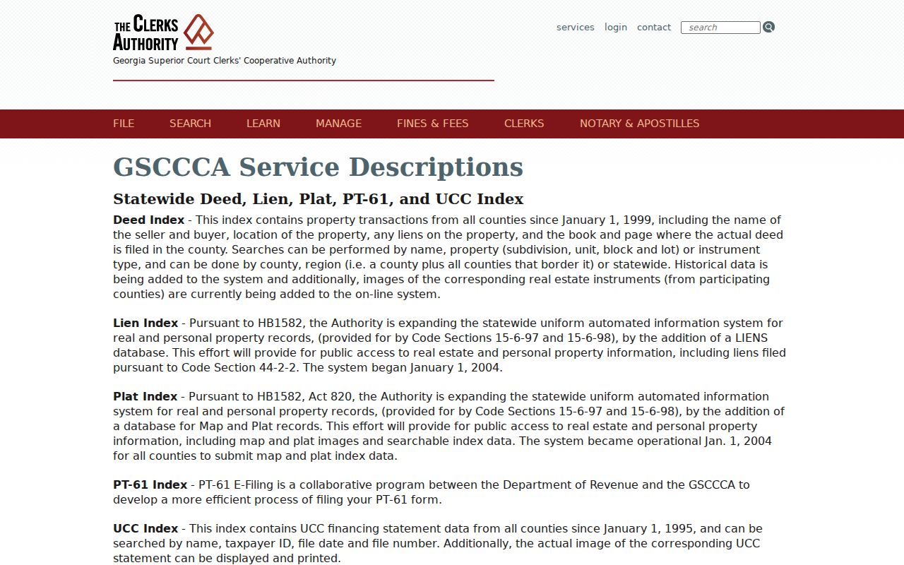 GSCCCA account and document image access choices for Fulton deed research