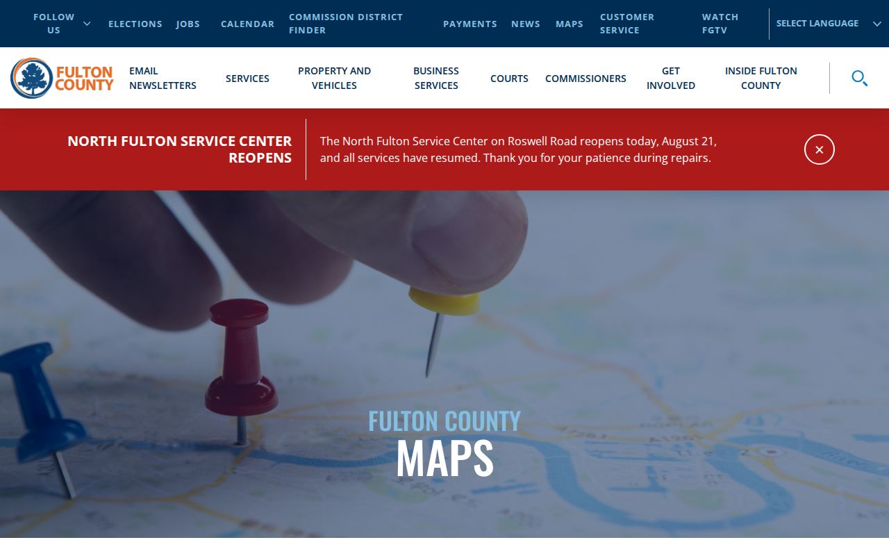 Fulton County maps directory for property, voting, zoning, and boundary layers