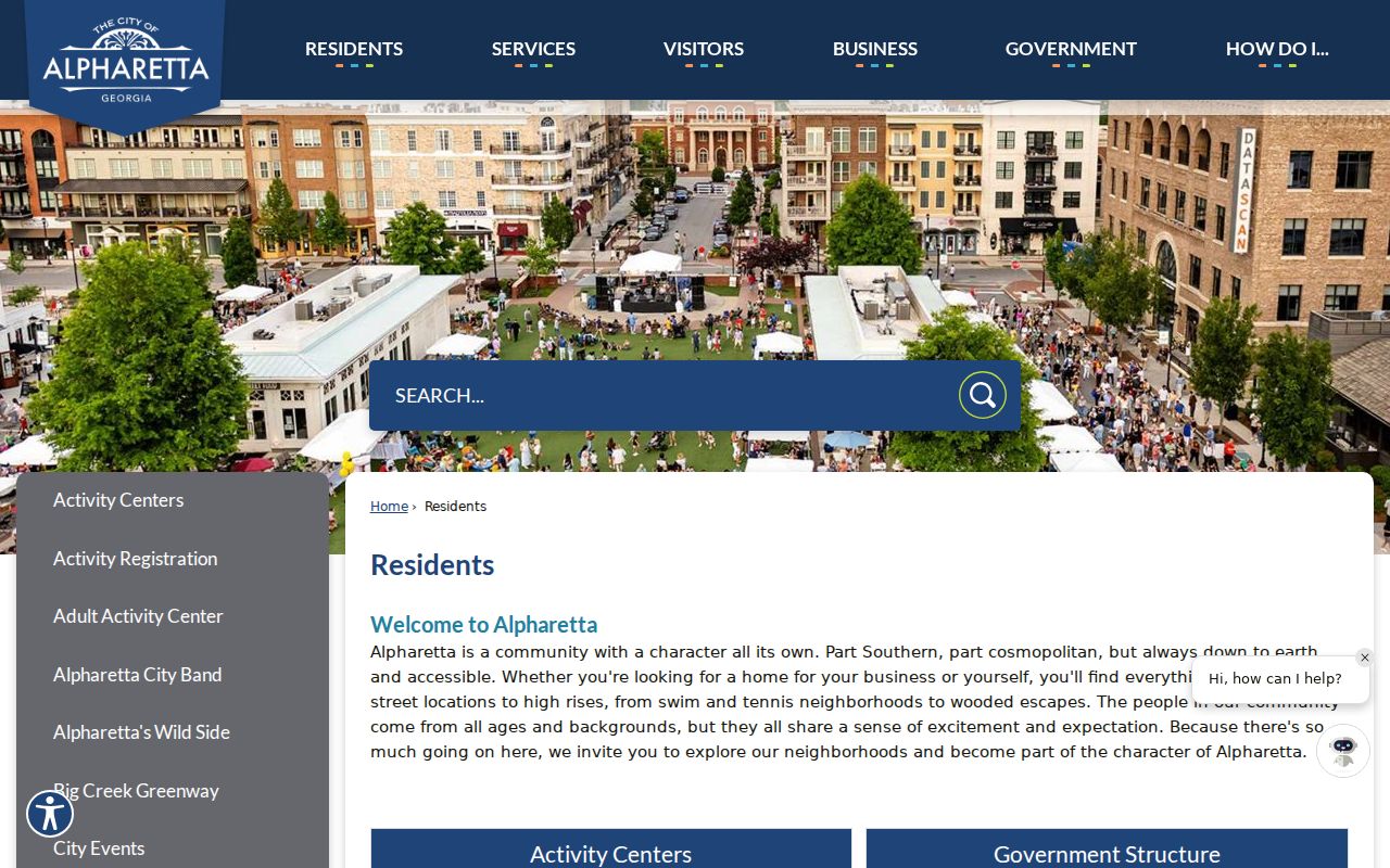 City of Alpharetta community resources for local place context